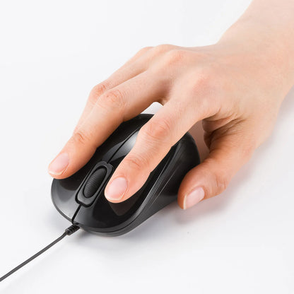 Antibacterial, silent, retractable wired blue LED mouse MA-MBSK315BK