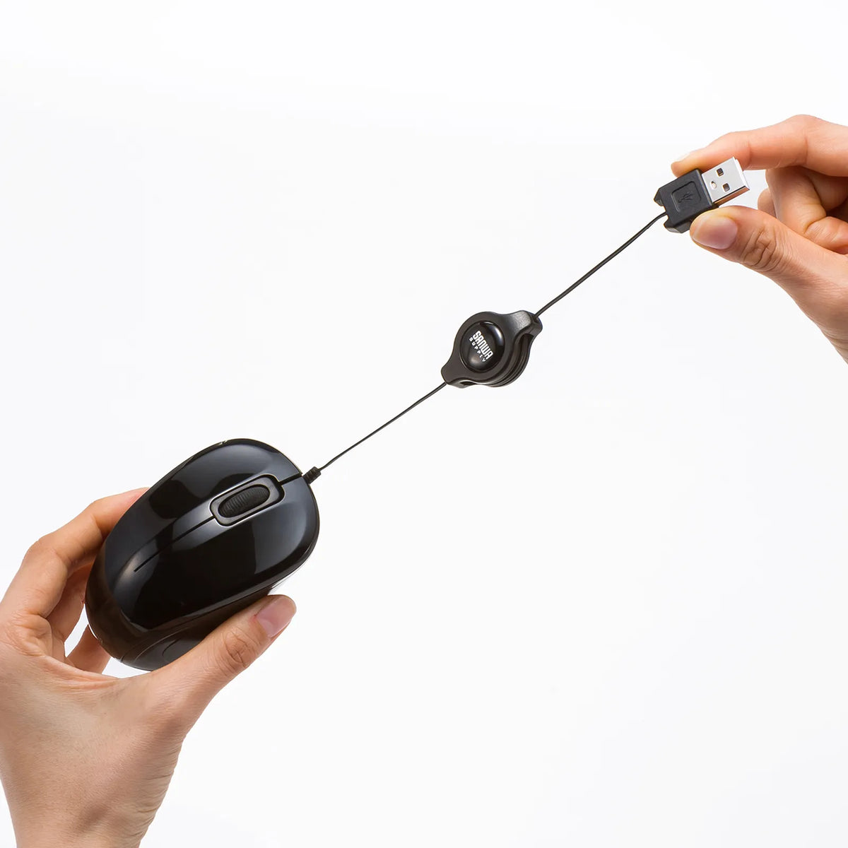 Antibacterial, silent, retractable wired blue LED mouse MA-MBSK315BK