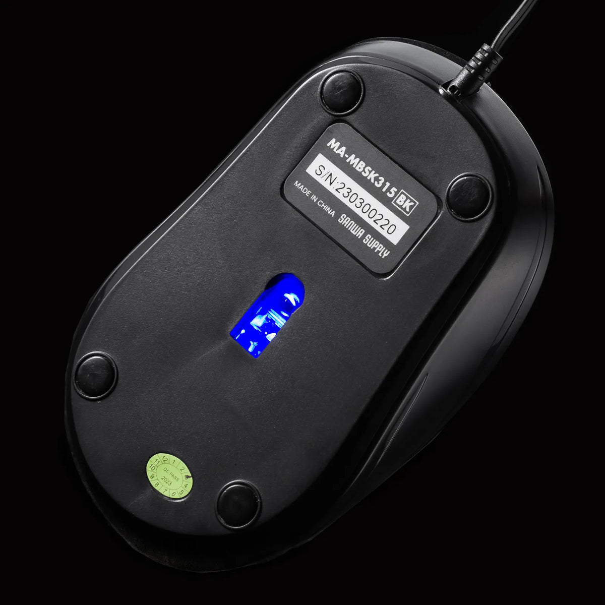 Antibacterial, silent, retractable wired blue LED mouse MA-MBSK315BK