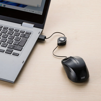 Antibacterial, silent, retractable wired blue LED mouse MA-MBSK315BK