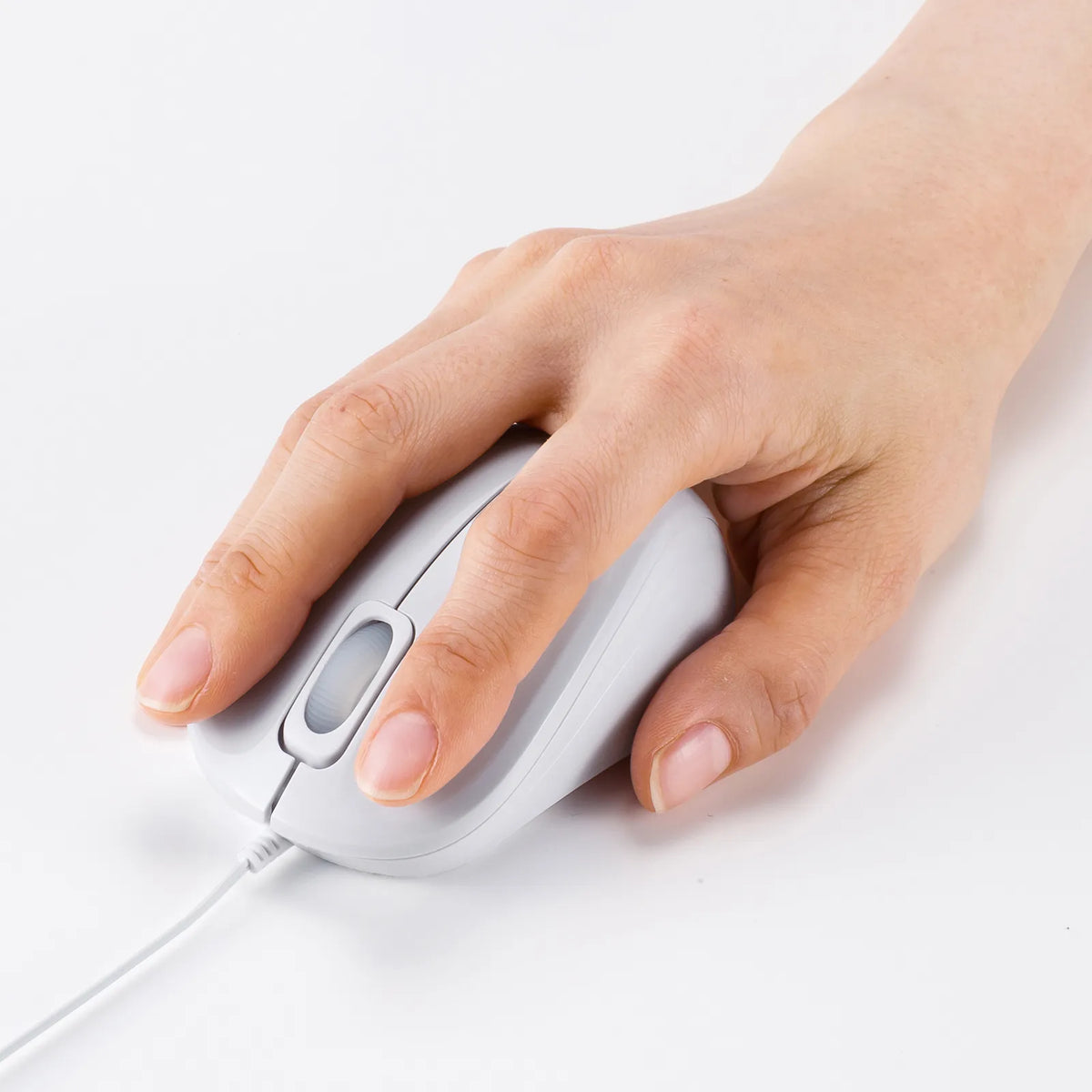 Antibacterial, silent, retractable wired blue LED mouse MA-MBSK315W