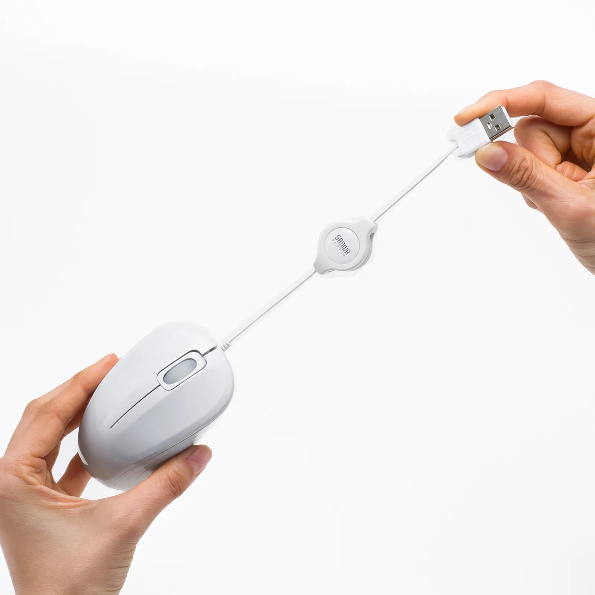 Antibacterial, silent, retractable wired blue LED mouse MA-MBSK315W
