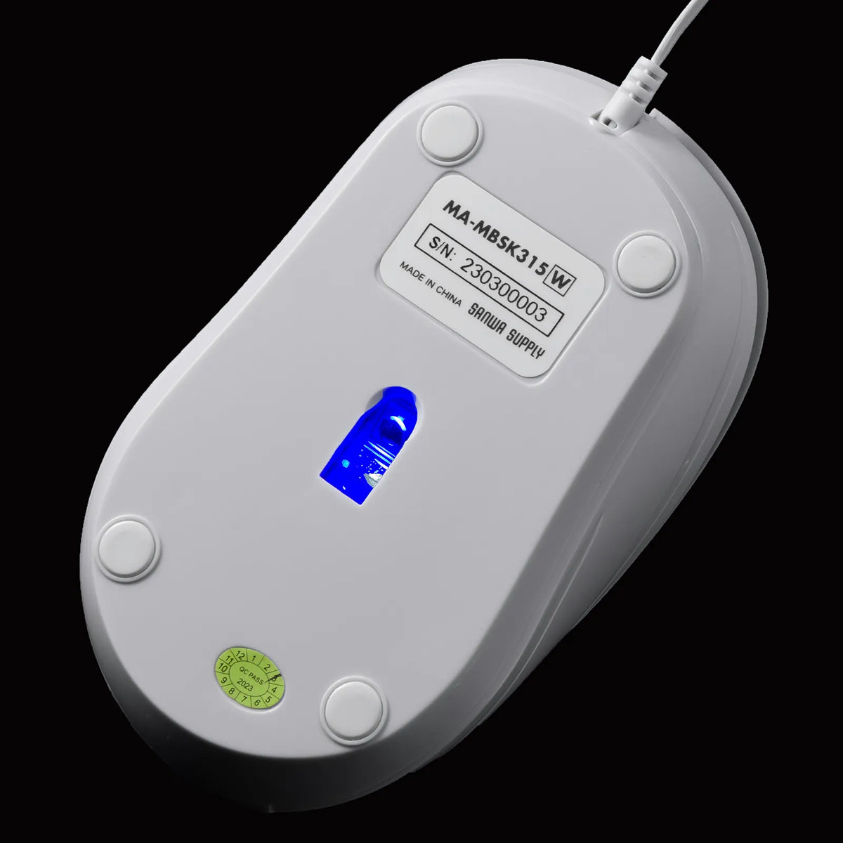 Antibacterial, silent, retractable wired blue LED mouse MA-MBSK315W