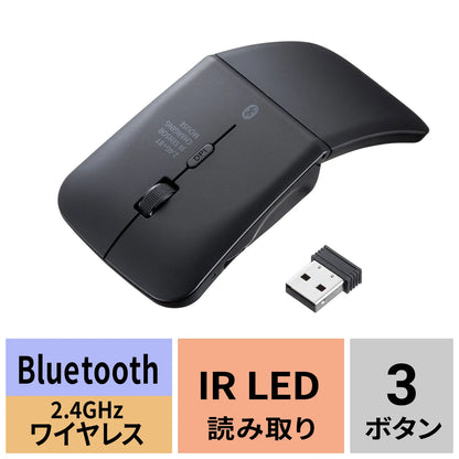 Silent Wireless IR LED Combo Mouse (3 Buttons, Slim Design) MA-WBIS3117BK