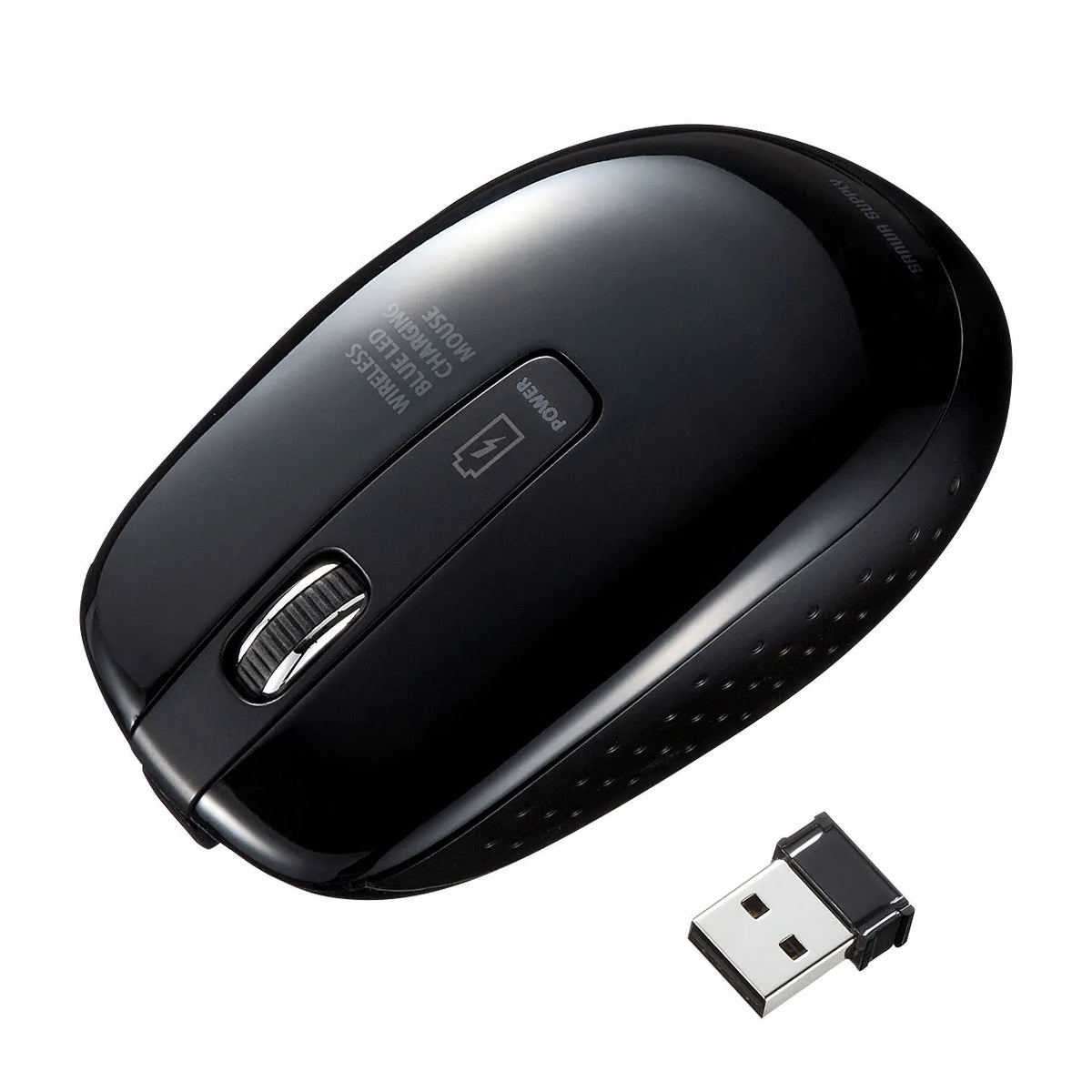 充電式ワイヤレスブルーLEDマウス MA-WBL118BK