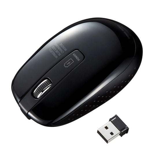 充電式ワイヤレスブルーLEDマウス MA-WBL118BK