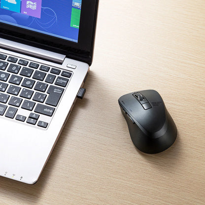 Silent Wireless Blue LED Mouse (5 Buttons, Black) MA-WBL153BK