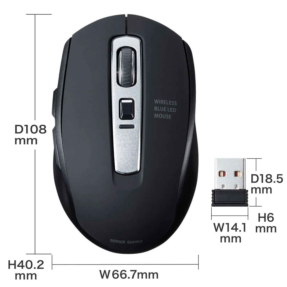 Wireless Blue LED Mouse MA-WBL161BK