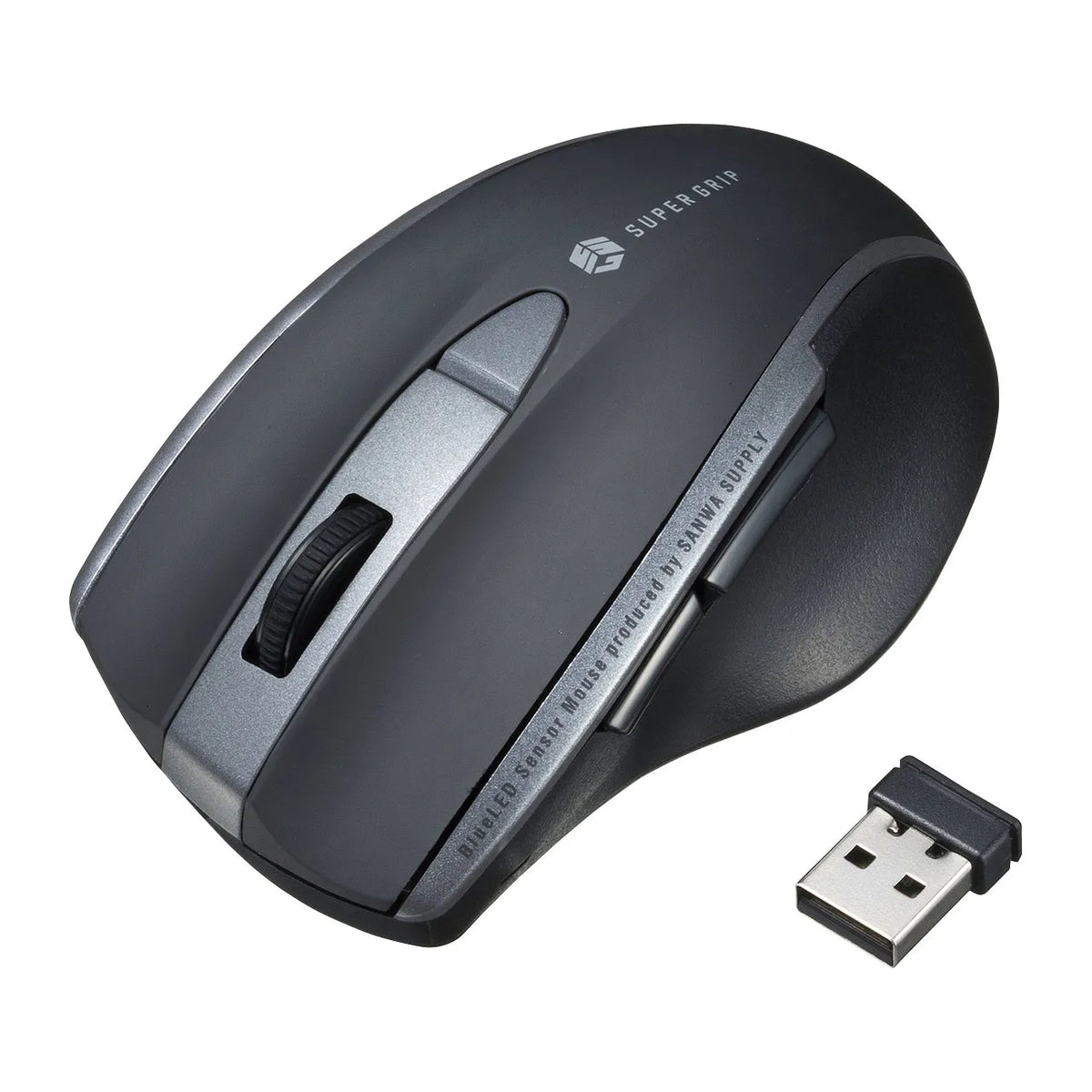Silent Wireless Blue LED Mouse (5 Buttons) MA-WBL166BK