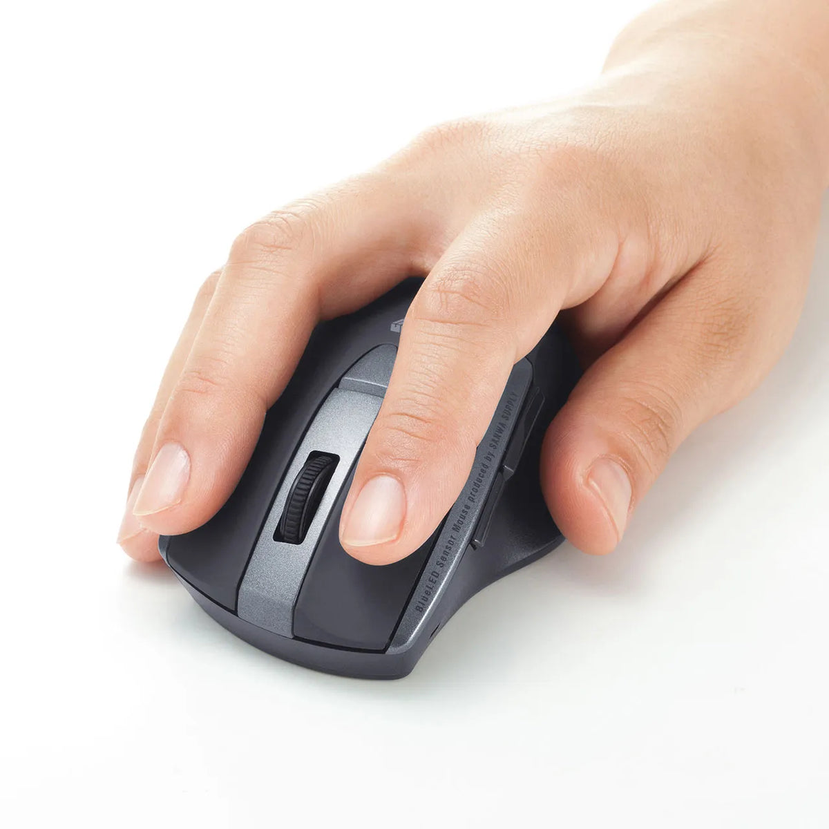 Silent Wireless Blue LED Mouse (5 Buttons) MA-WBL166BK