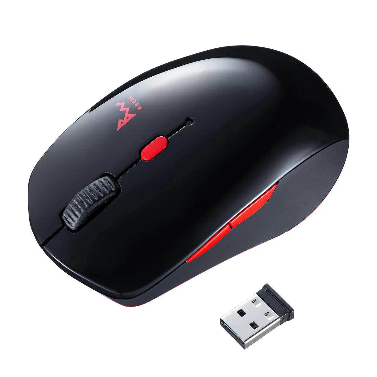 Silent Wireless Blue LED Combo Mouse (Black x Red) MA-WBTBL193BKR