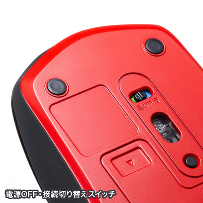 Silent Wireless Blue LED Combo Mouse (Black x Red) MA-WBTBL193BKR