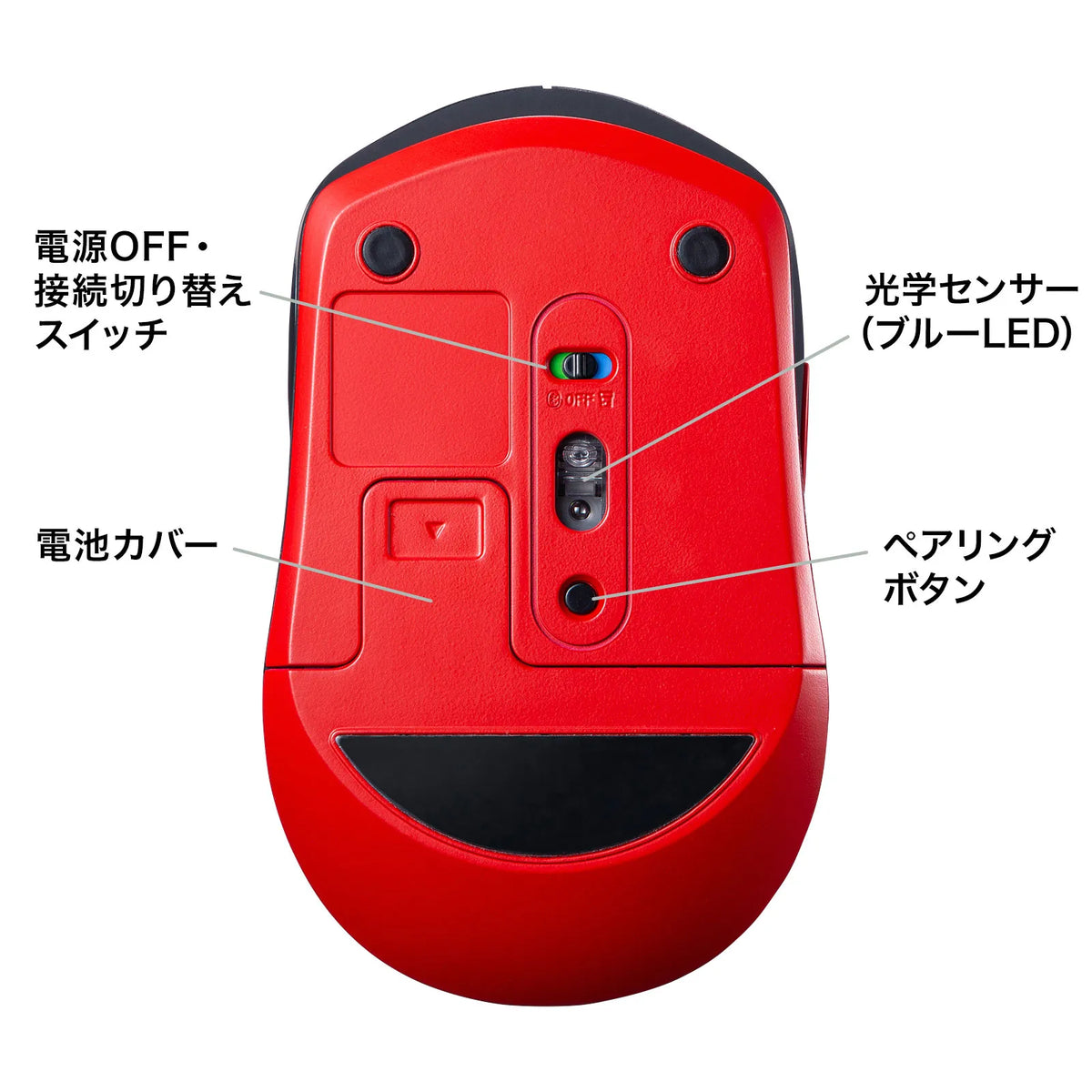 Silent Wireless Blue LED Combo Mouse (Black x Red) MA-WBTBL193BKR