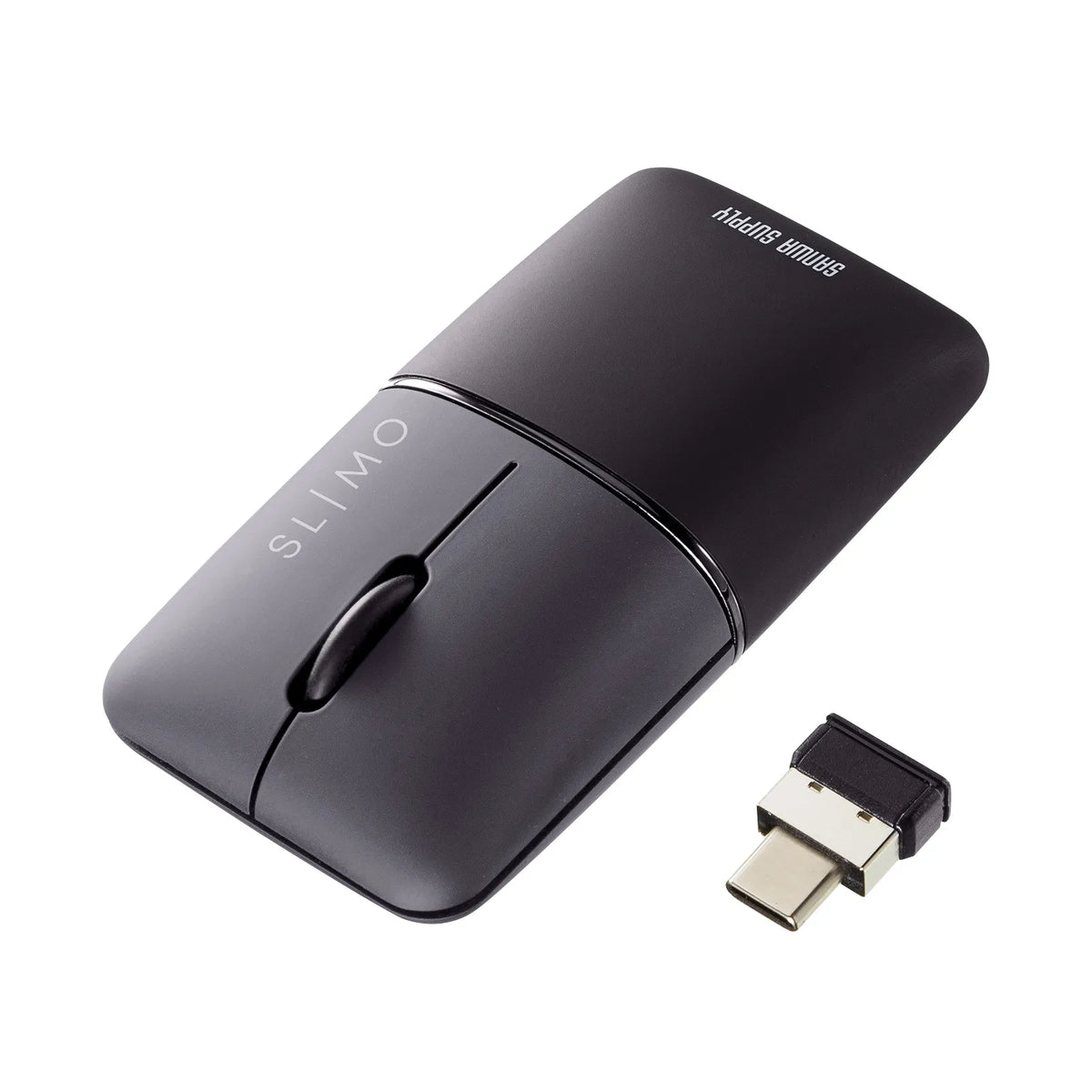 静音ワイヤレスブルーLEDマウス SLIMO （充電式・Type-C） MA-WCBS310BK