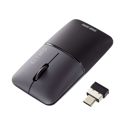 静音ワイヤレスブルーLEDマウス SLIMO （充電式・Type-C） MA-WCBS310BK