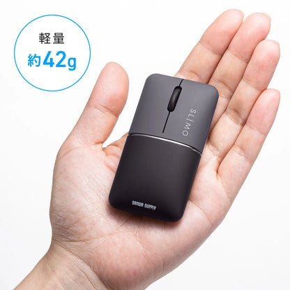 静音ワイヤレスブルーLEDマウス SLIMO （充電式・Type-C） MA-WCBS310BK