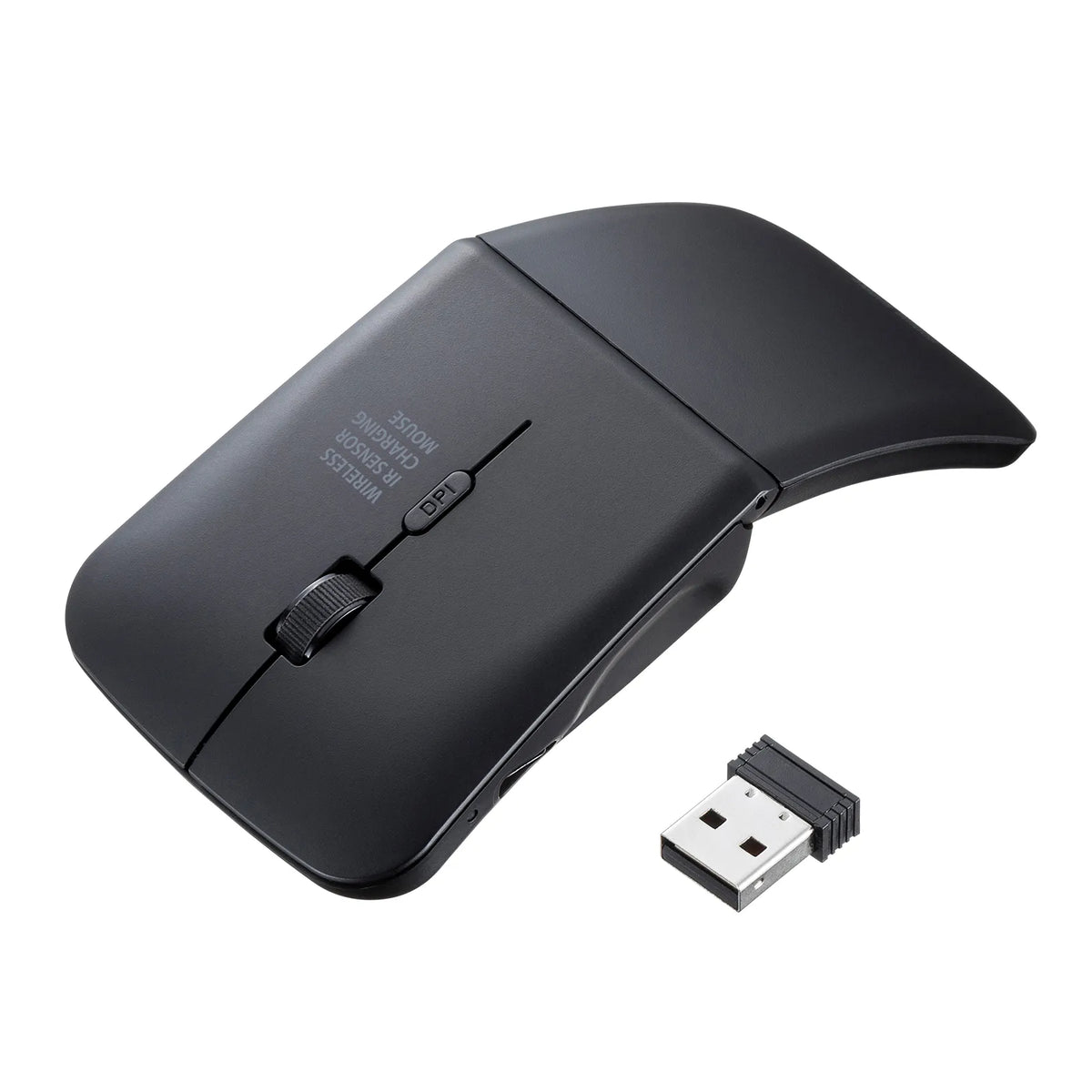 静音ワイヤレス IR LEDマウス（3ボタン・薄型） MA-WIS3117BK