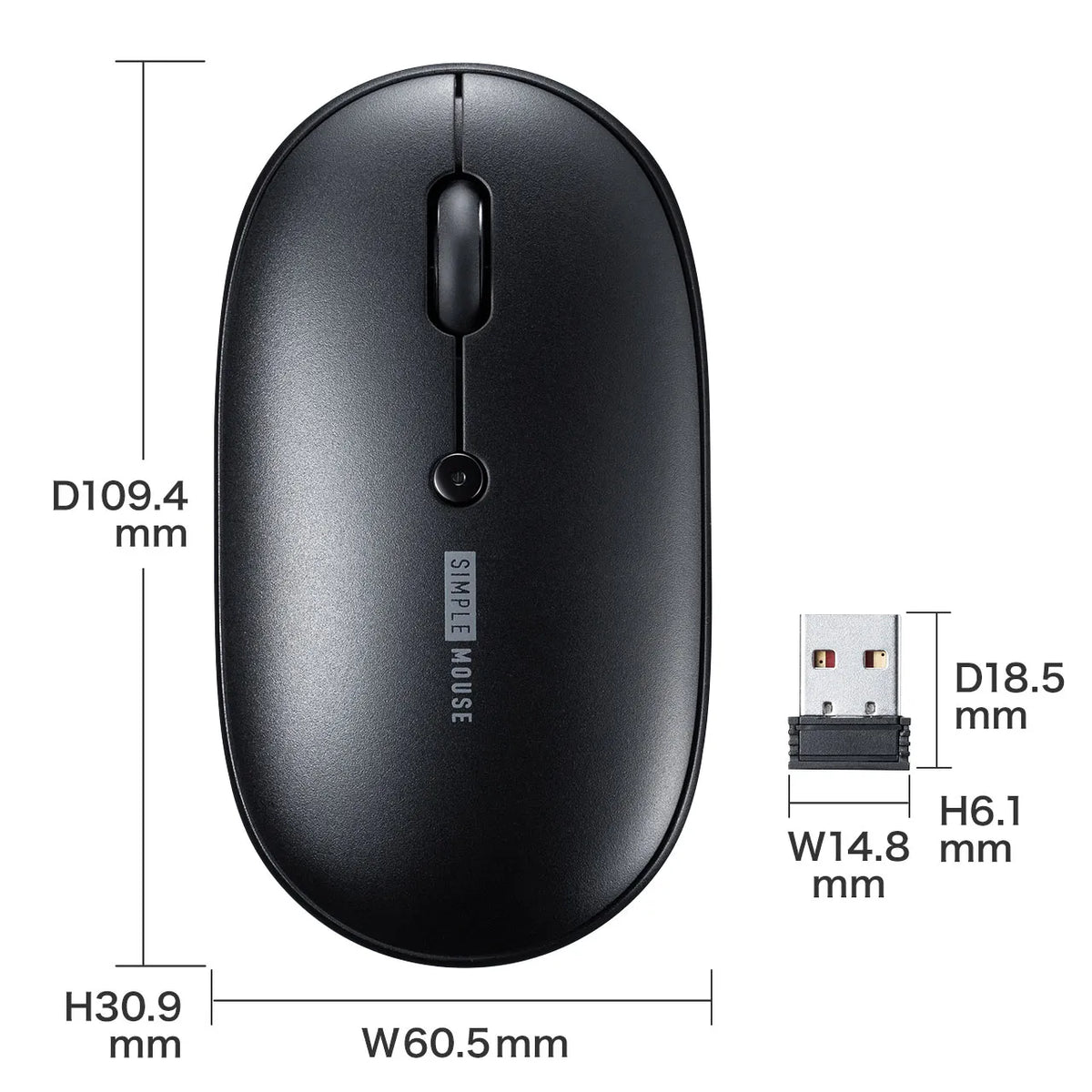 静音ワイヤレスマウス（ブラック） MA-WR187BK