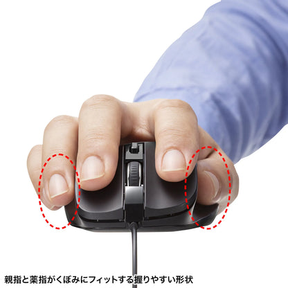 有線ブルーLEDマウス（5ボタン） MA-YB518BK