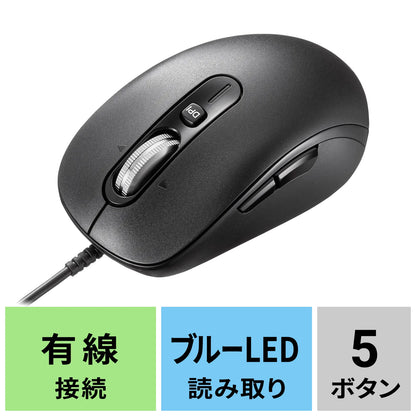 Silent wired mouse (tilt wheel, high-speed scrolling) MA-YBS531BK