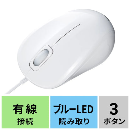 Antibacterial, silent wired blue LED mouse MA-YBSK315W