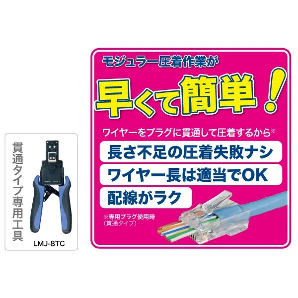 Category 6A Modular Plug (Through-Hole Type) MJ-6A-808TC