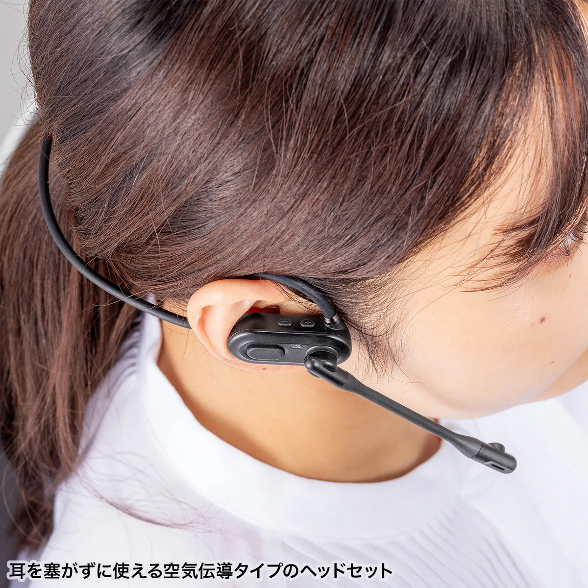 超軽量Bluetoothオープンイヤーヘッドセット MM-BTSH71BK