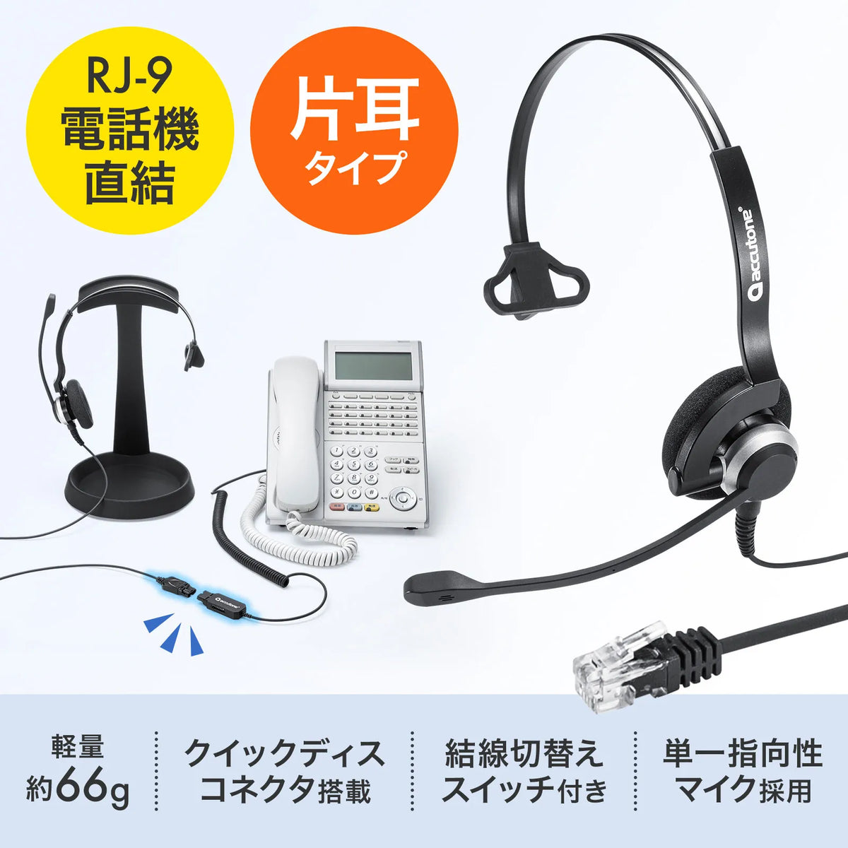 Telephone headset (single ear type) MM-HSRJ03