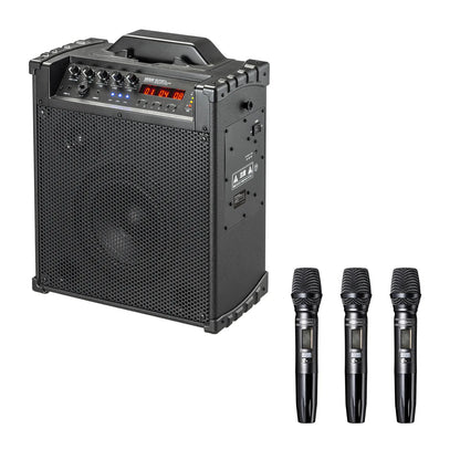 Wireless microphone speaker (built-in battery, supports 3 wireless microphones) MM-SPAMP16