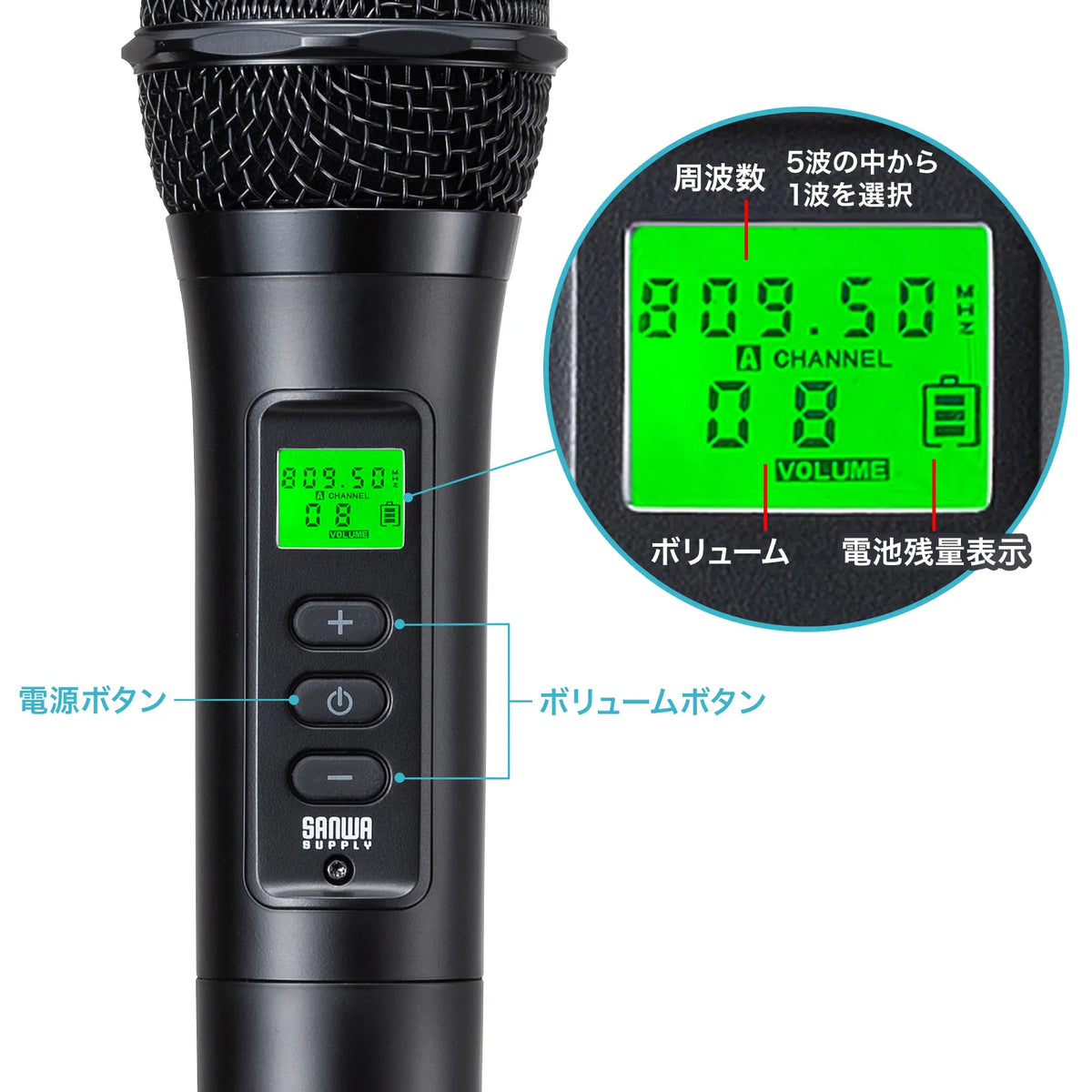 Wireless microphone with loudspeaker (maximum 40W) MM-SPAMP21