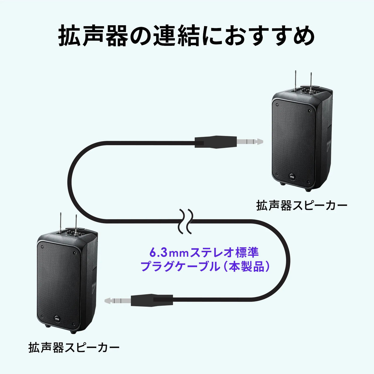 6.3mm Stereo Standard Plug (Male-to-Male) Cable (10m) MM-SPKB1-10N