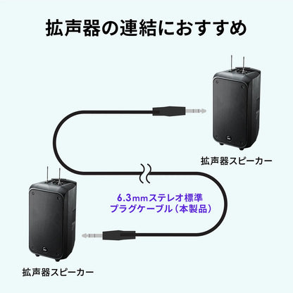 6.3mm Stereo Standard Plug (Male-to-Male) Cable (10m) MM-SPKB1-10N