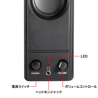 USB電源PCスピーカー MM-SPL18UBK