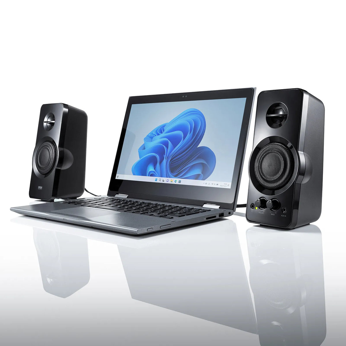 ハイパワーUSB電源スピーカー MM-SPL19UBK