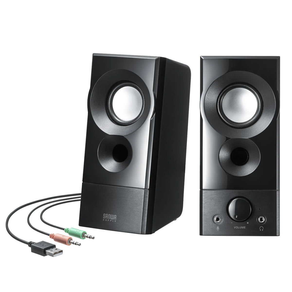 USB電源スピーカー（実用最大出力6W) MM-SPL20UBK