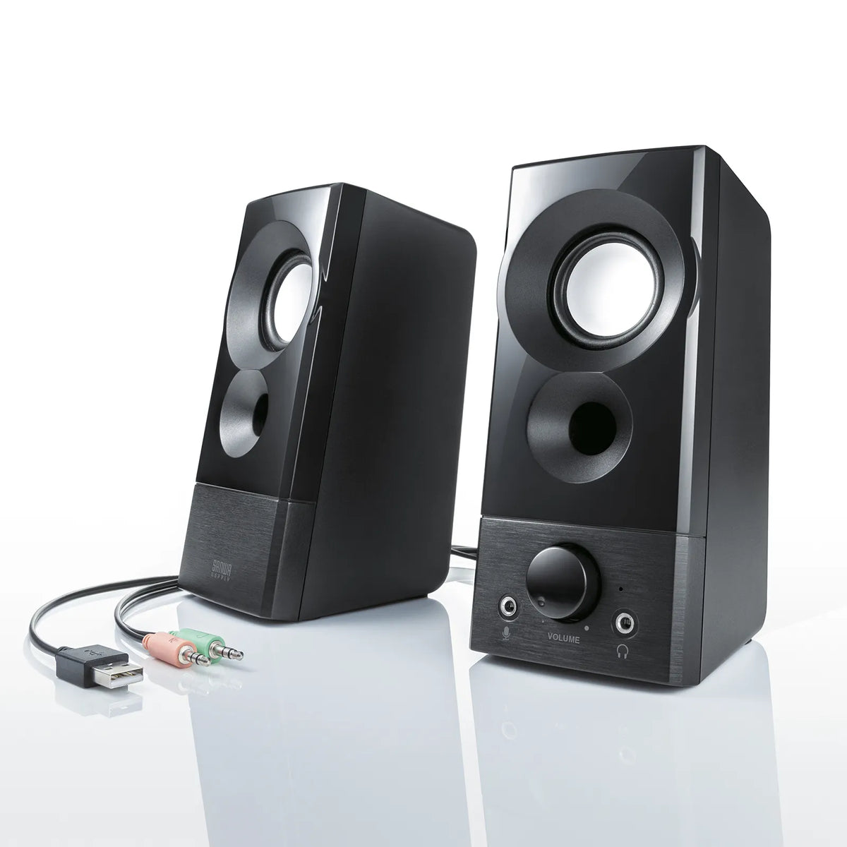 USB電源スピーカー（実用最大出力6W) MM-SPL20UBK