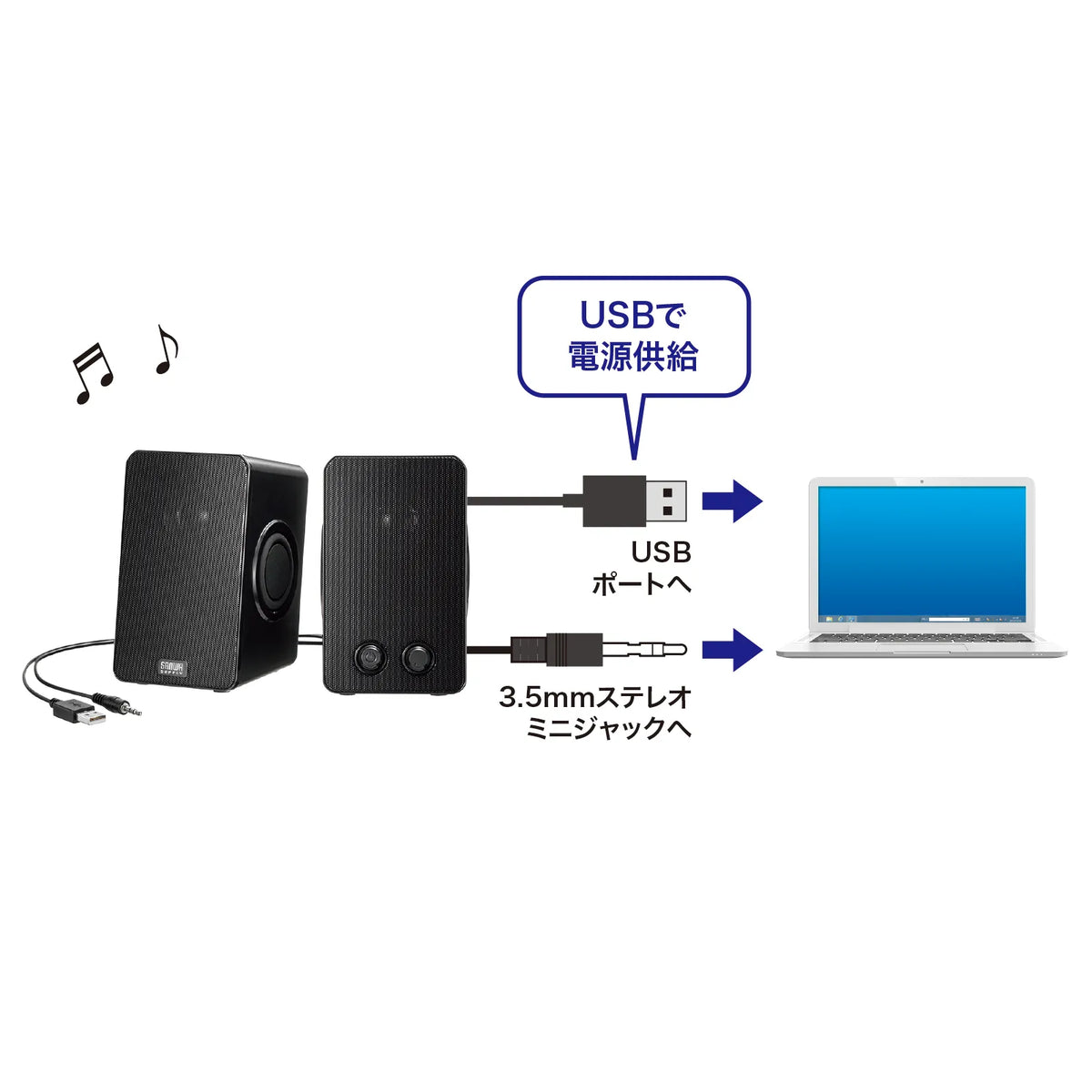 USB-powered speaker (with passive radiator) MM-SPL22UBK