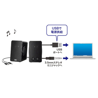 USB-powered speaker (with passive radiator) MM-SPL22UBK