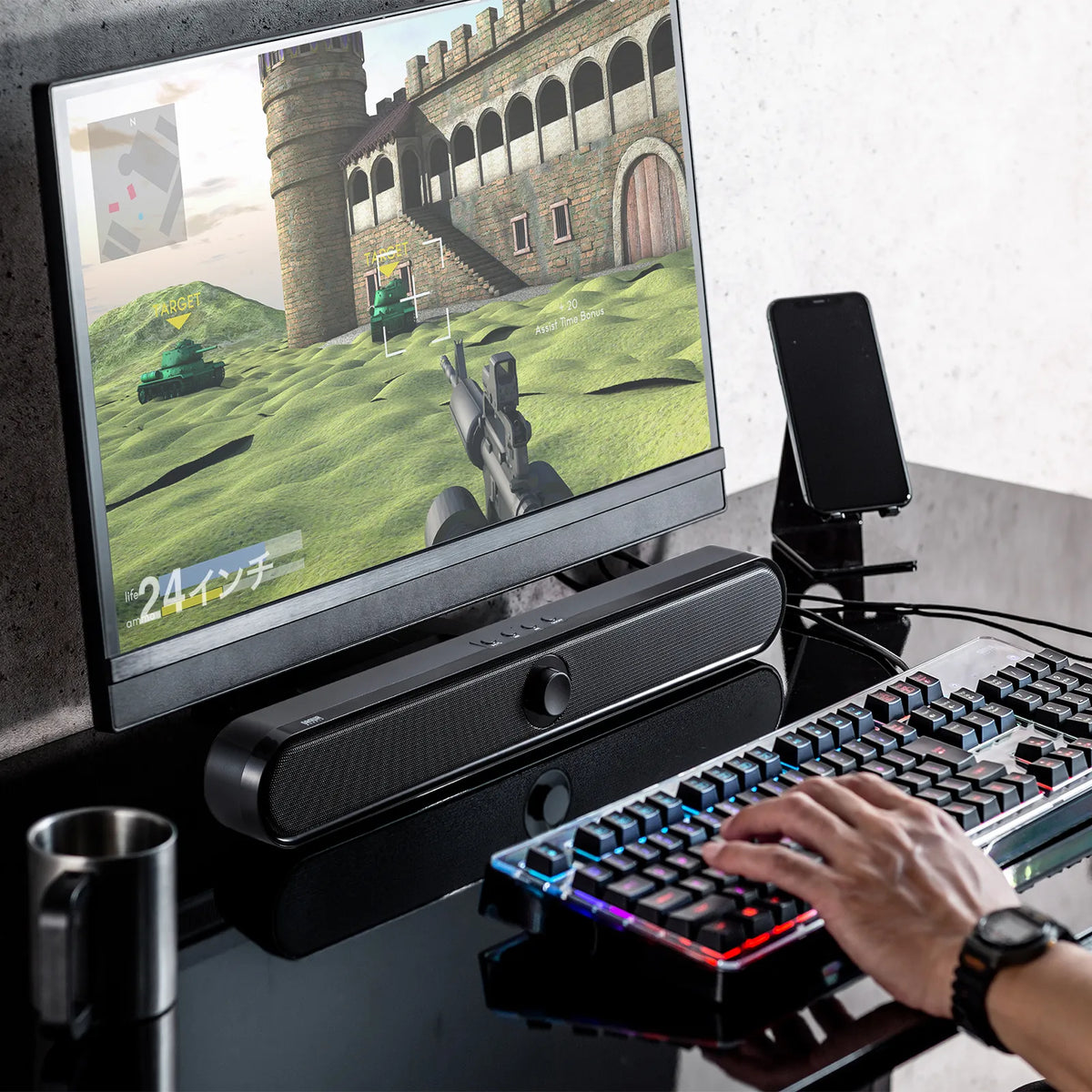 Bluetooth-enabled slim soundbar speaker MM-SPSBA4