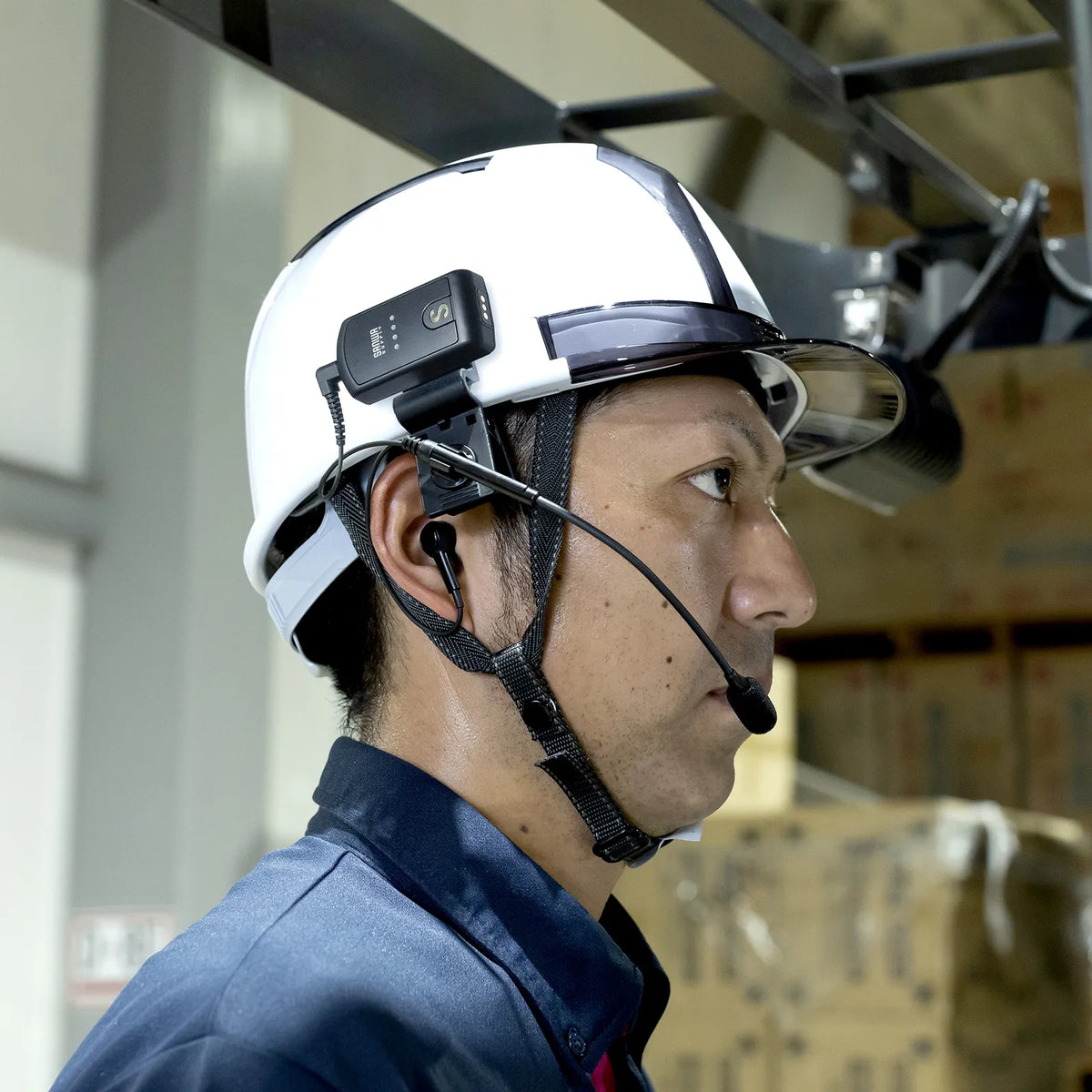 Helmet-mounted earphone microphone (for guide systems) MM-WGS4-HS4