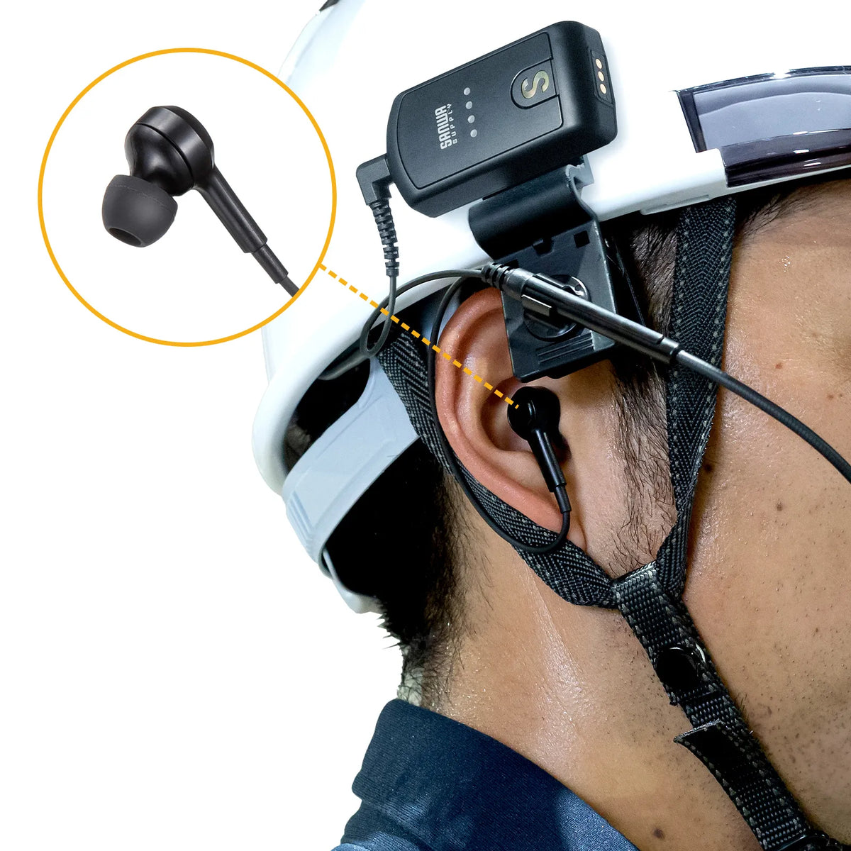 Helmet-mounted earphone microphone (for guide systems) MM-WGS4-HS4