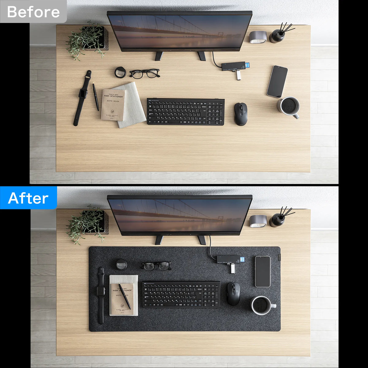 Felt Desk Mat MPD-FLT1BK