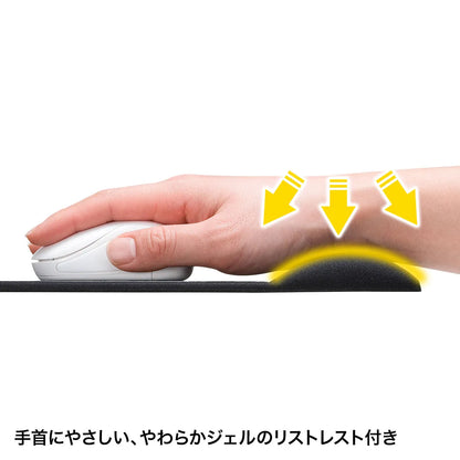 Mouse pad with wrist rest (cloth material, standard height, black) MPD-GELNNBK