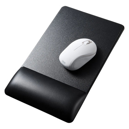 Mouse pad with wrist rest (leather-like material, standard height, black) MPD-GELPNBK
