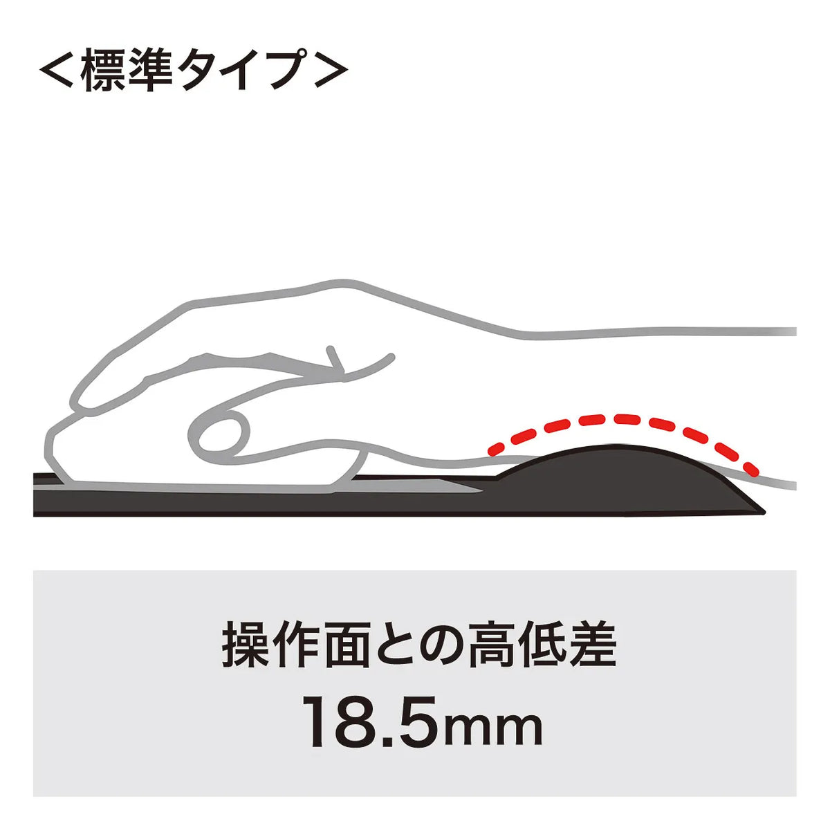 Mouse pad with wrist rest (leather-like material, standard height, black) MPD-GELPNBK