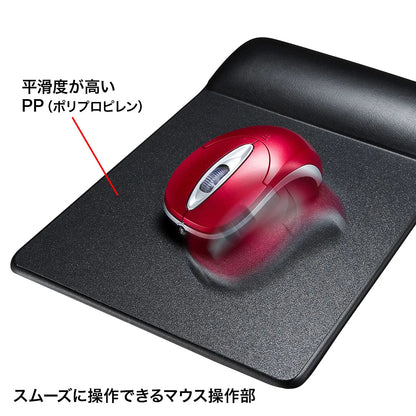 Mouse pad with wrist rest (leather-like material, standard height, black) MPD-GELPNBK