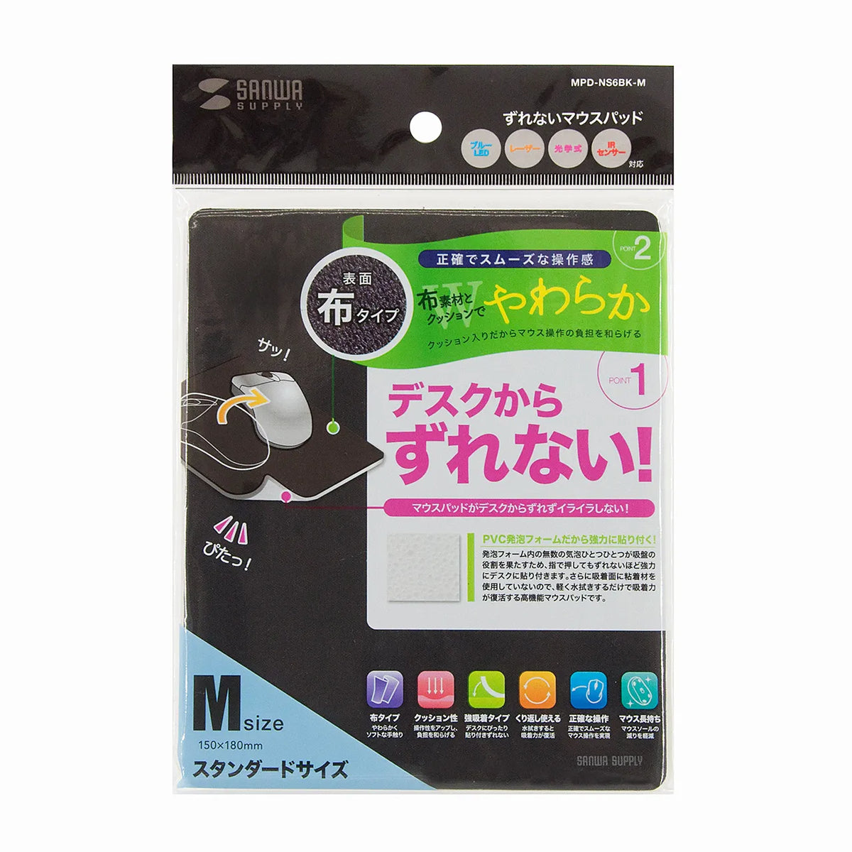 Non-slip mouse pad MPD-NS6BK-M
