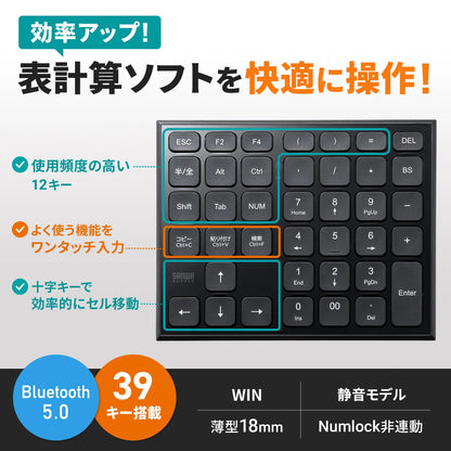 表計算Bluetoothテンキー NT-BT27BK