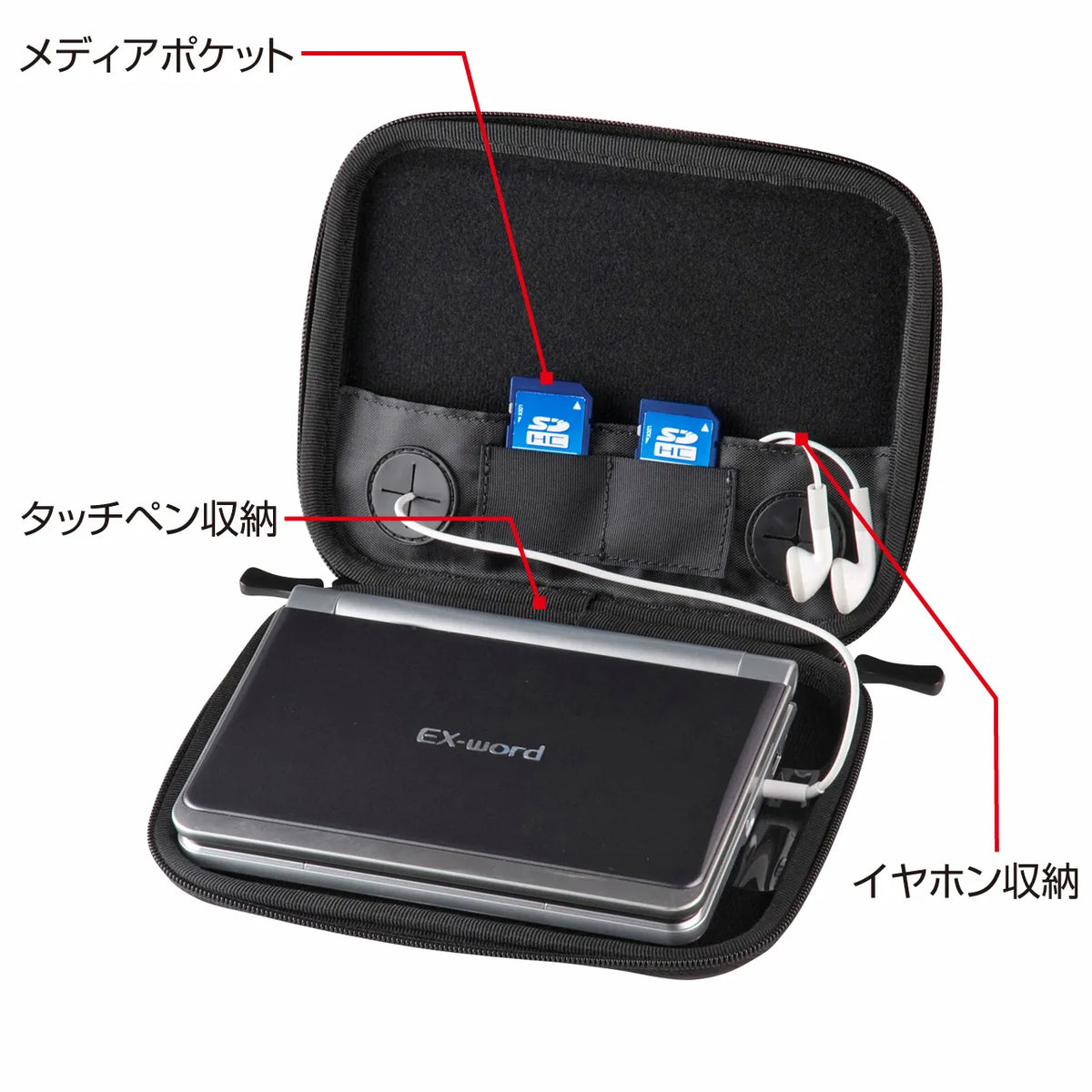 Semi-hard electronic dictionary case (black) PDA-EDC31BK