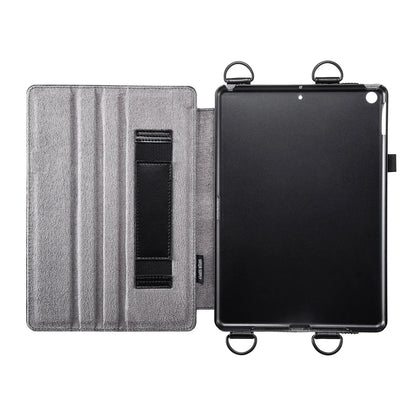 iPad 10.2インチ スタンド機能付きショルダーベルトケース PDA-IPAD1612BK